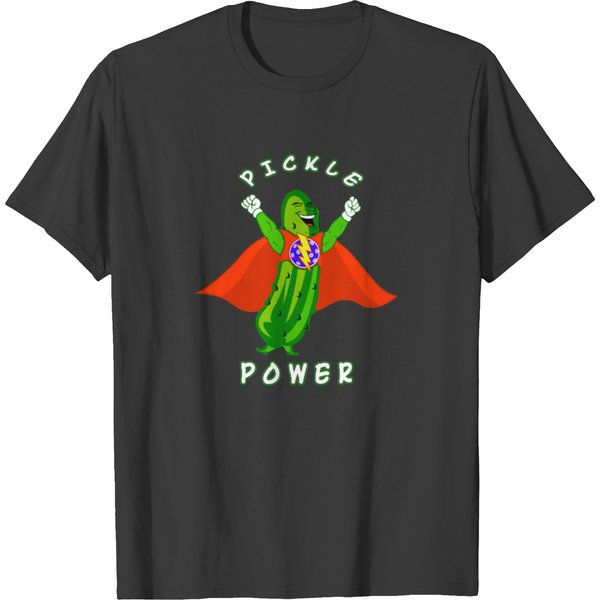 Pickleball Pickle Power Super Hero T-Shirt-image