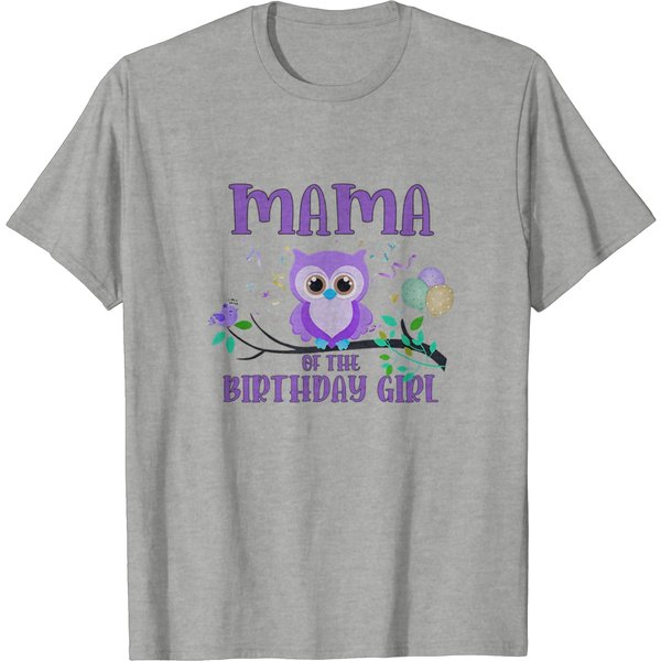 Mama Of Birthday Girl Owl Birthday Family Matching T-Shirts-image