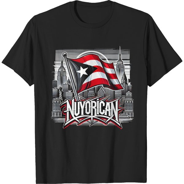 New York City Boricua Nuyorican Puerto Rico Flag Logo Emblem T-Shirts-image