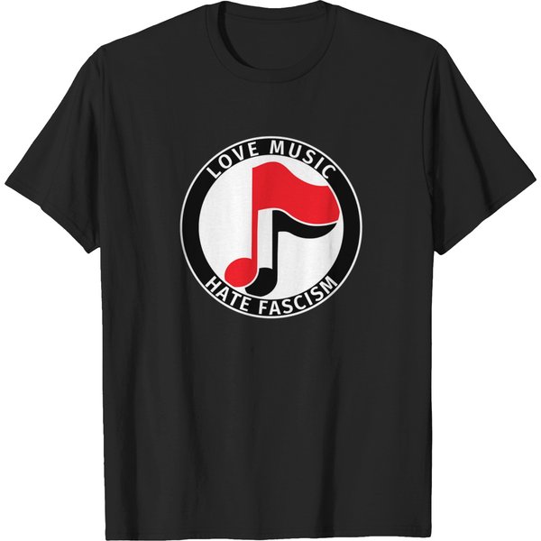 Antifa-Logo---Love-Music-Hate-Fascism-Classic-T-Shirt T-Shirts-image