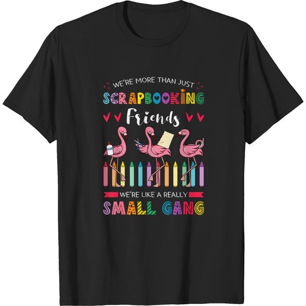 Scrapbooking Flamingo Friends Hobbyist Artists Journal T-Shirt T-Shirts-image