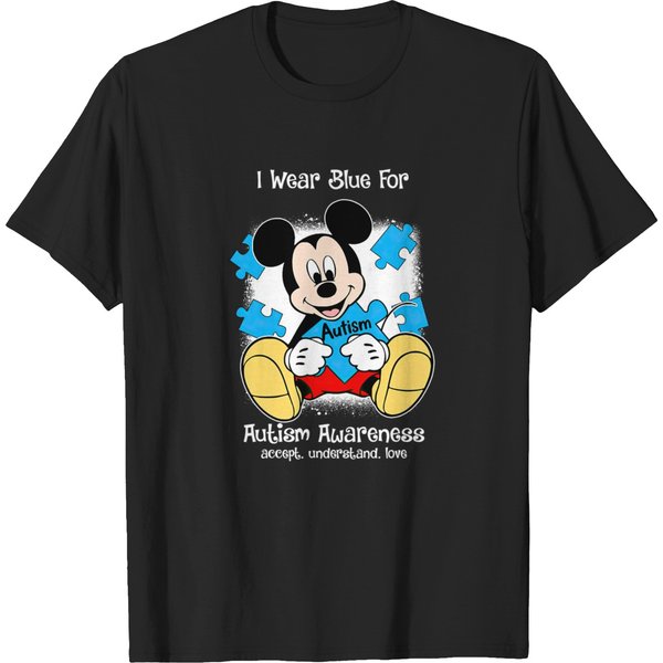 Disneyyland Mickeyy Minniee Autism We Wear Blue For Autism Awareness Shirt-image