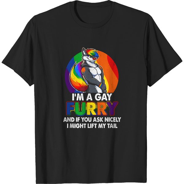 I'm A Gay A Furry Rainbow Fox Wolf Pride Month T-Shirts-image