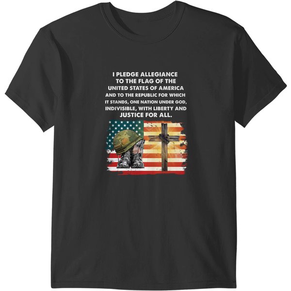 I Pledge Allegiance To The Flag Of The United States Of America And To The Republic For Which It Stands, One Nation Under God, Indivisible T-Shirts-image