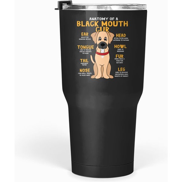 Black Mouth Cur Anatomy Funny Dog Mom Dad Cute Gift T Tumblers 30 Oz-image