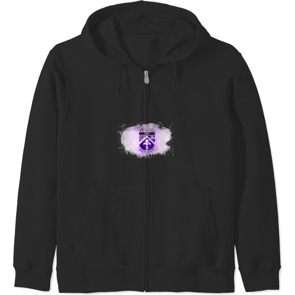 Spring Hill College Rustic Watercolor Logo Zip Hoodies-image