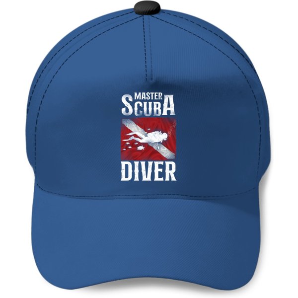 Diving Master Scuba Diver Down Baseball Caps Baseball Caps-image