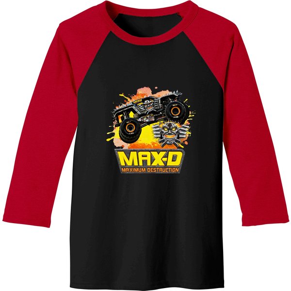 Max D Monster Truck Baseball Tees - Maximum Destruction Merchandise