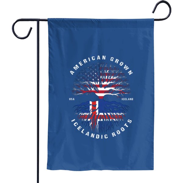 American Grown Icelandic Roots Iceland Flag Garden Flags