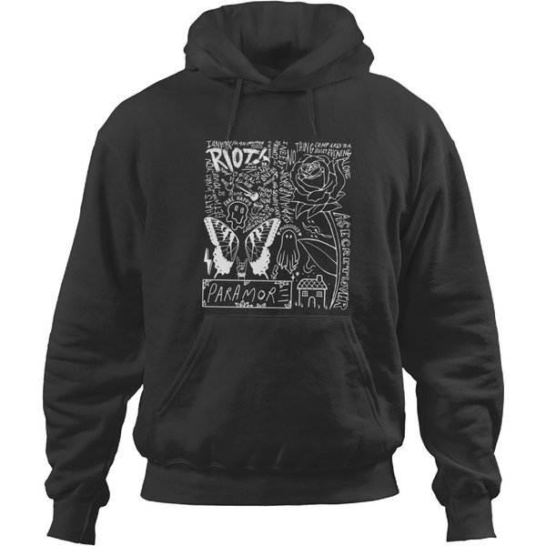 Paramore Doodle Art Hoodies, Vintage Paramore Album Lyrics Merch Hoodies