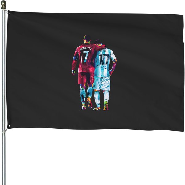 Lionel Messi And Cristiano Ronaldo House Flags, Football Legends House Flags-image