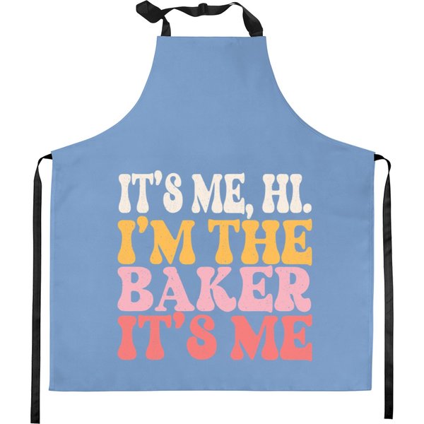 Its Me Hi Im The Baker Cookie Baking Funny Woman Baker Kitchen Aprons-image