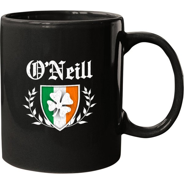 O_neill Family Shamrock Crest (vintage Distressed) Mugs