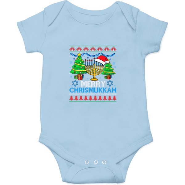 Merry Chrismukkah 2Happy Hanukkah Christmas Santa Hat Onesies-image