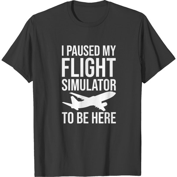 I Paused My Flight Simulator To Be Here T-Shirt-image