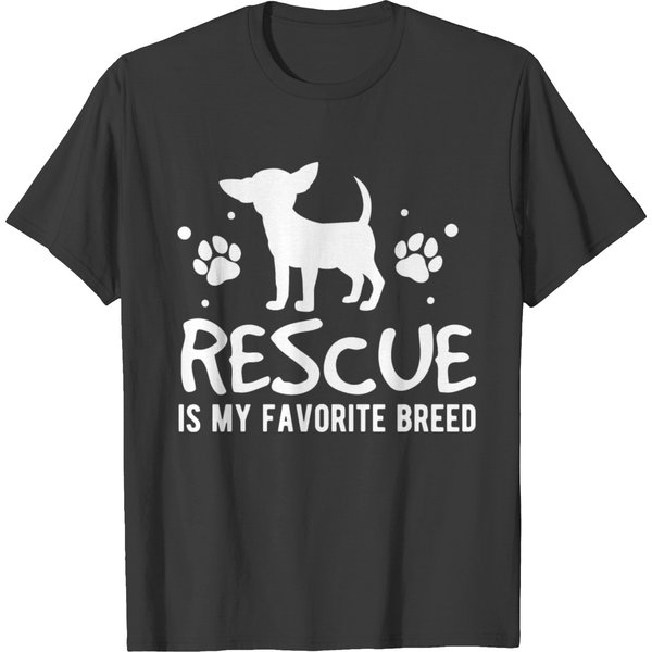 Rescue Is My Favorite Breed Chihuahua Lovers T-Shirt-image