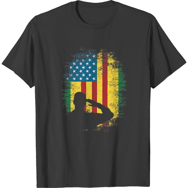 Vietnam Flag Graphic Vietnam Veteran T-Shirt-image
