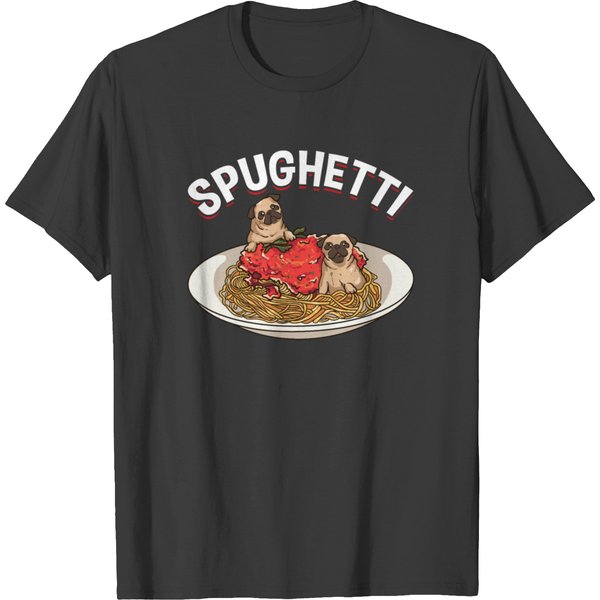 Funny Pug Shirt, Spaghetti Shirt, Funny Pug Gift, T-Shirt-image