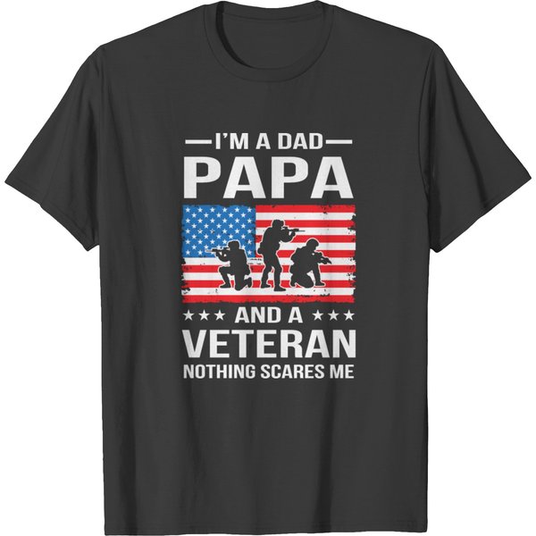 I'm A Papa And A Veteran, Military Service T-Shirt-image