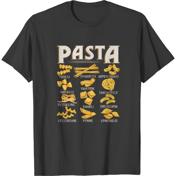 Pasta Types Italian Food Pasta Lover Foodie T-Shirt-image