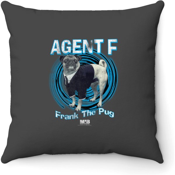 Men In Black Agent F Frank The Pug Vintage Birthda Throw Pillows-image