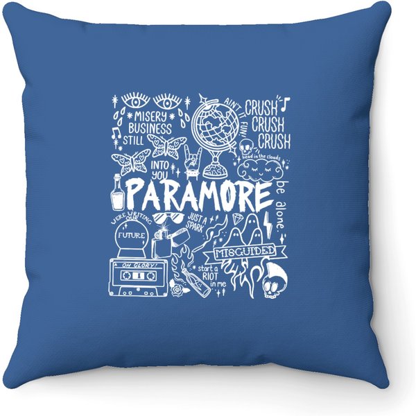 Vintage Paramore Tour Throw Pillows, Paramore Band 2023 Throw Pillows-image