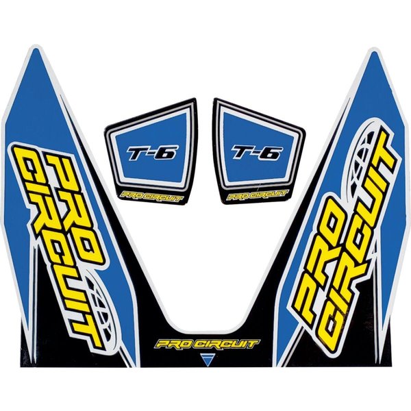 DC22T6-LB - Pro Circuit T-6 Exhaust Decals - Black/Blue/White/Yellow