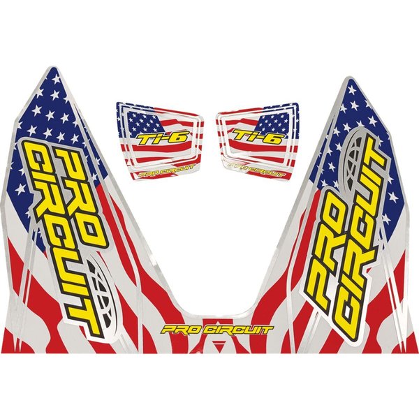 DC22TI6-SS - Pro Circuit Ti-6 Exhaust Decals - Blue/Red/White/Yellow