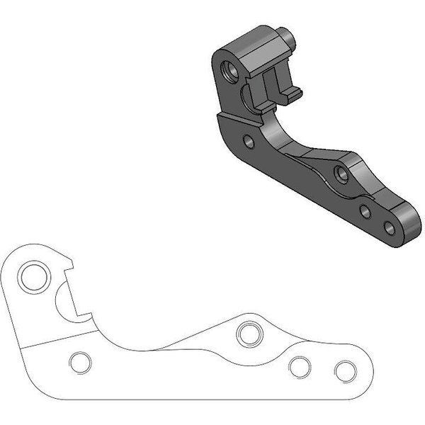 211055 - Moto Master Relocation Bracket for OEM Caliper For Husqvarna CR125 2006-2013 Front - Black
