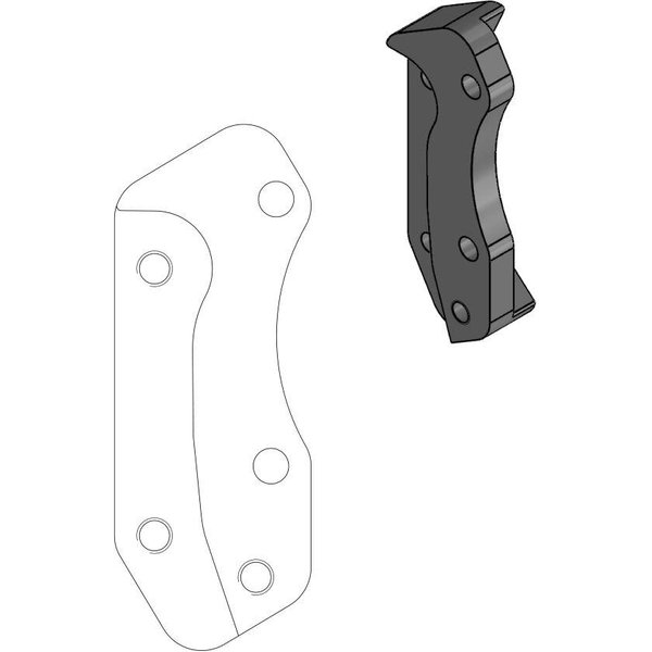 211017 - Moto Master Supermoto Street Brake Disc Adapter Bracket For Husqvarna CR125 1995-2013 Fits Front Left Or Right - Black