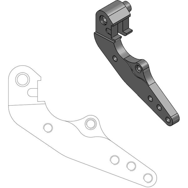 211057 - Moto Master Relocation Bracket for Dakar 298mm Front Disk For Gas Gas EC350F 2021-2023 Fits Front Left Or Right - Black