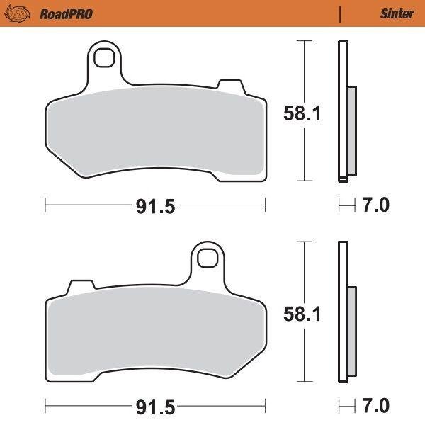 412202 - Moto Master RoadPRO Sinter Brake Pads Rear For Harley Davidson FLHR 1584 ABS 2008-2010 Rear