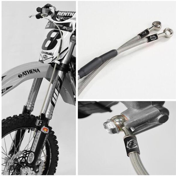 212077 - Moto Master Stainless Steel Brake Hose For Gas Gas MC65 2023-2027 Front - Clear-Stainless Steel