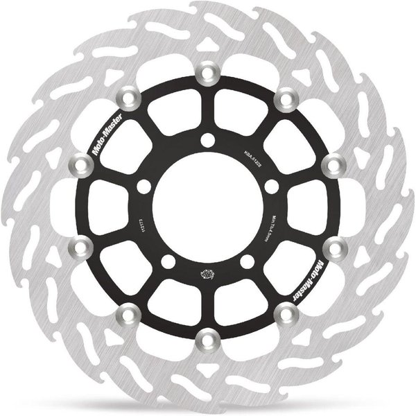 112173 - Moto Master Flame Series Floating Brake Disc For Triumph Thruxton 1200 RS - Black/Silver