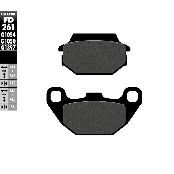 FD261G1050 - Galfer Organic Semi Metal Scooter Brake Pads For Kymco Agility 125 2009-2016 - Front