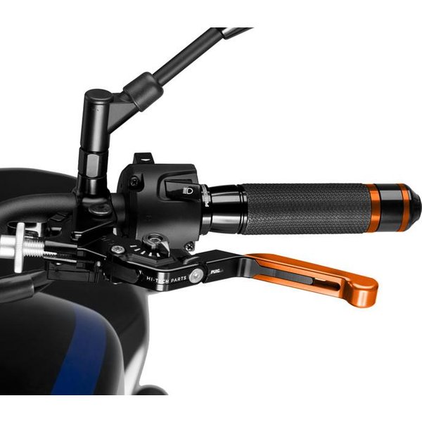 24TNN - Puig Extendable Folding V3 Clutch Lever For Ducati 1098 2007-2008 - Orange Extender With Black Selector