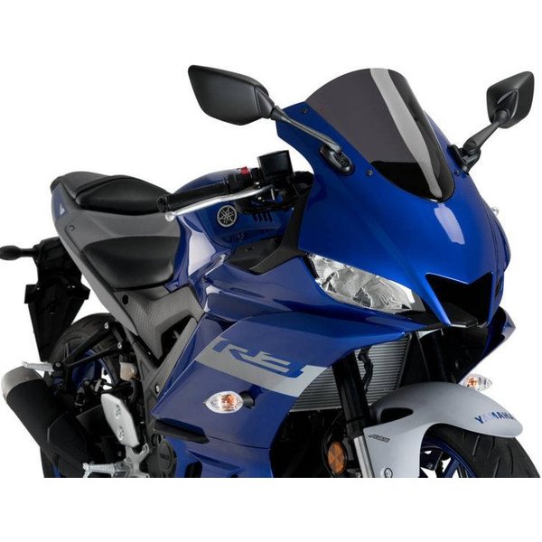 3737F - Puig R-Racer Screen For Yamaha YZF R3 2019-2024 - Dark Smoke