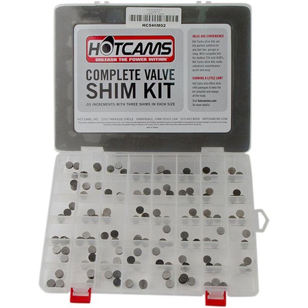 HCSHIM02 - Hot Cams Complete Valve Shim Kit For Arctic Cat Textron 400 2X4 2004-2008 1.20 mm - 3.50 mm - Steel