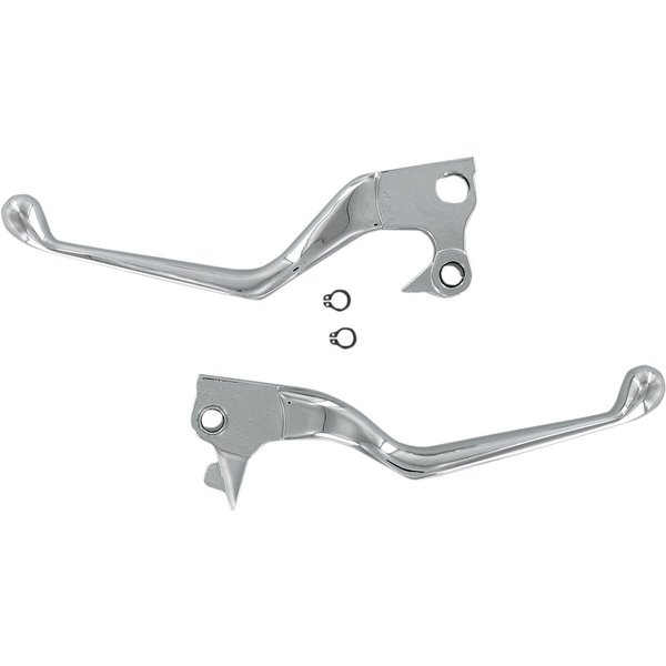 H07-0575 - Drag Specialties Wide Blade Lever Set For Harley Davidson XL 1200 C 2004-2013 - Chrome