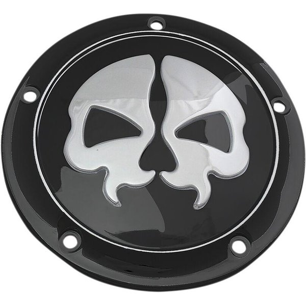 78043B - Drag Specialties Split Skull Derby Cover For Harley Davidson FLD 1690 2012-2013 - Black/Chrome