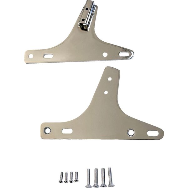 X08-0011C - Drag Specialties Sissy Bar Side Plates For Harley Davidson FLH 1200 1980 - Chrome