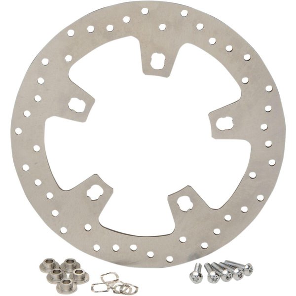 B06-0194AS - Drag Specialties Stainless Steel Drilled Brake Disc For Harley Davidson FLH 1868 2021 Front - Ground
