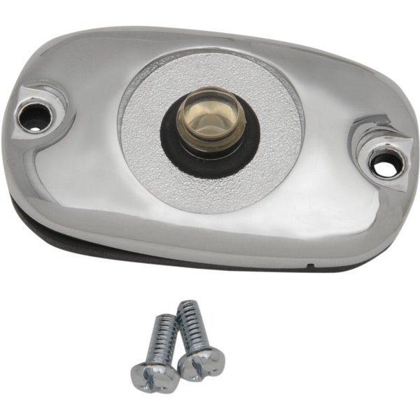 76290 - Drag Specialties Rear Brake Master Cylinder Cover Kit For Harley Davidson FLSTC 1450 2000-2003 - Chrome
