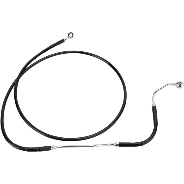 691182-8BLK - Drag Specialties Extended Length Vinyl Brake Hose Kit For Harley Davidson FLHR 1584 2009-2011 Front - Black
