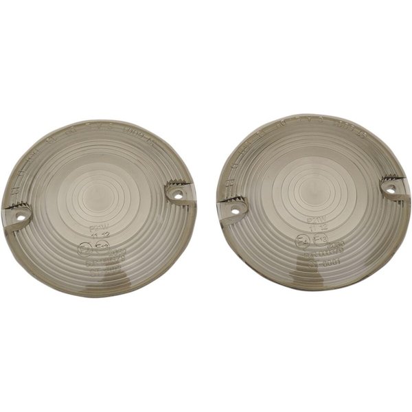 12-0203-ML2D - Drag Specialties Replacement Turn Signal Lenses For Harley Davidson FLHR 1340 1994-1998 Fits Front Or Rear Smoke