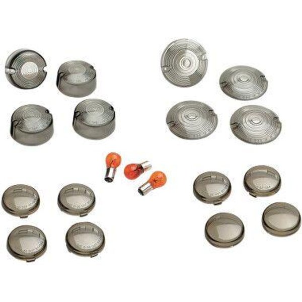 12-0203ME - Drag Specialties Replacement Turn Signal Lens For Harley Davidson FLH 1868 2021 Front Smoke