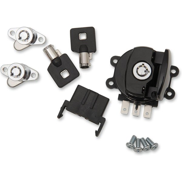 E21-0209GB/45 - Drag Specialties Side Hinge Ignition Switch For Harley Davidson FLHR 1340 1994-1998 - Black