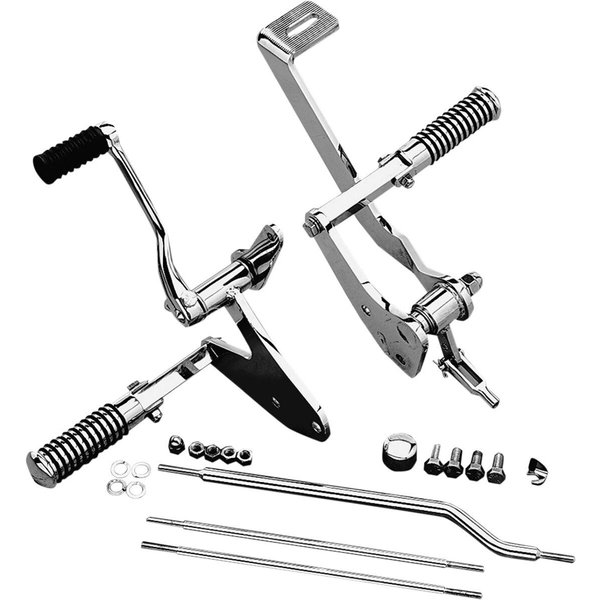 056042-BX21 - Drag Specialties Forward Control Kit With Pegs For Harley Davidson FXR1340 1986-1994 - Black/Chrome