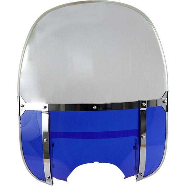 163050-BX-LB2 - Drag Specialties Replacement Acrylic Windshield For Harley Davidson FL 1200 1960-1977 - Blue/Clear