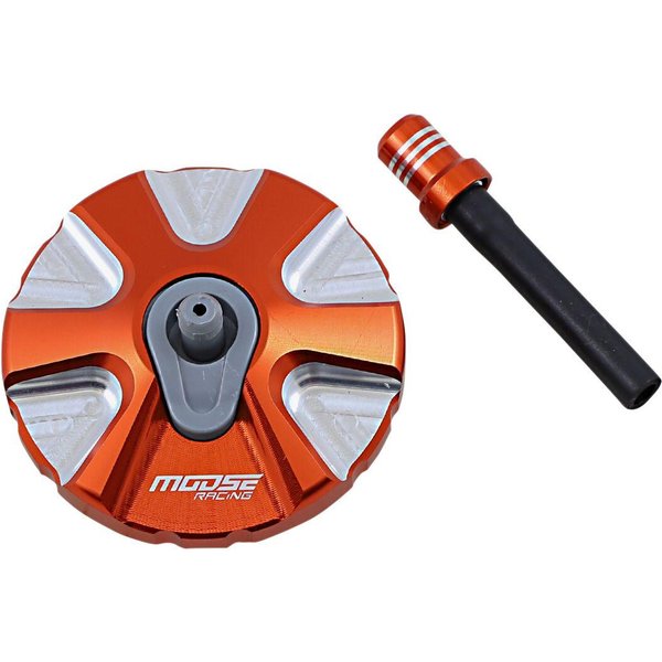 T03-5111O - Moose Racing Aluminium Fuel Cap For KTM EXC125 2008-2016 - Orange/Silver